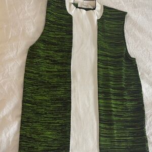 Pringle Green, Black & White Colorblock Tank Top